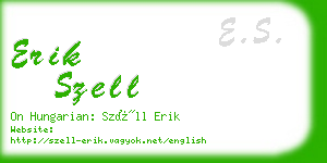 erik szell business card